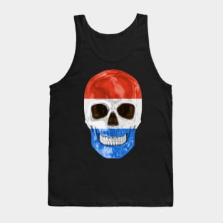 Netherlands Flag Skull - Gift for Dutch With Roots From Netherlands Tank Top